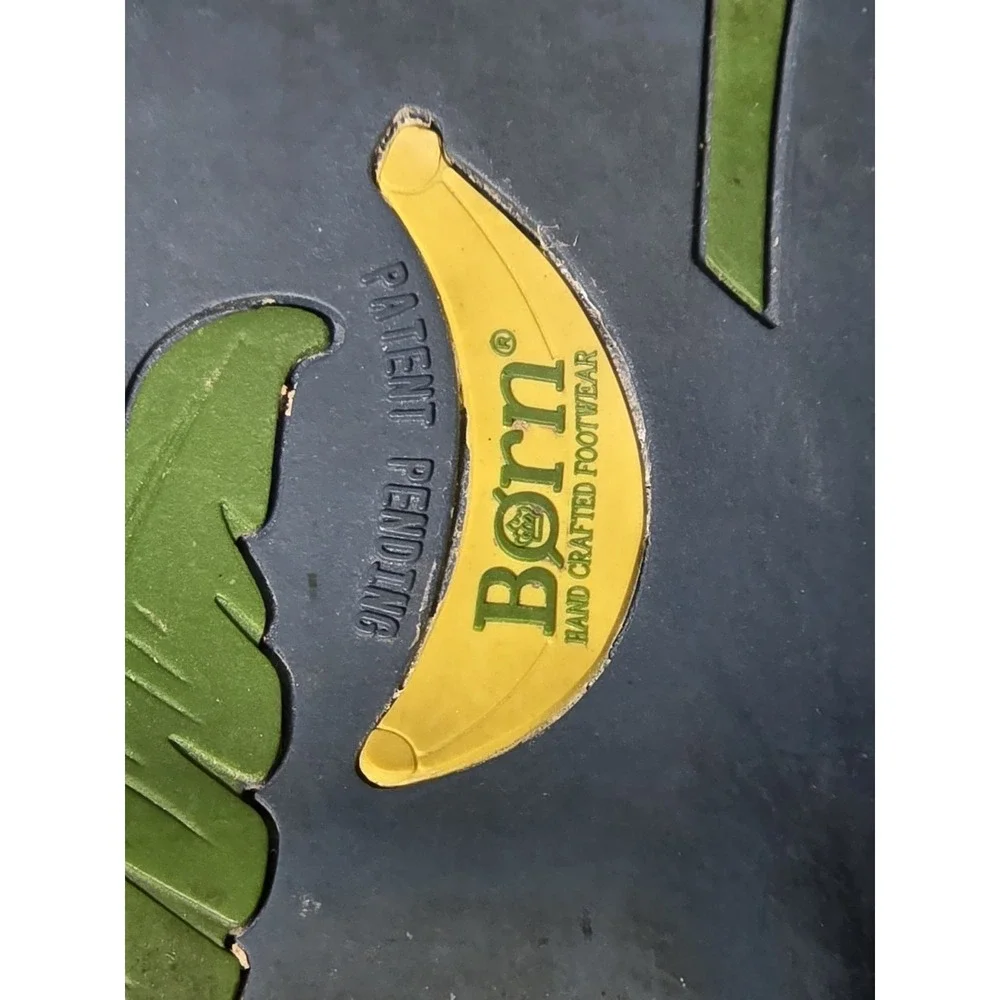 Born Womens Thong Sandals Size 9 40.5 Blue‎ Green Leather Flip Flop Floral Sole